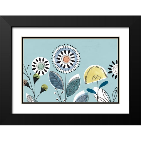 Scandi Florals II  Black Modern Wood Framed Art Print with Double Matting by Isabelle Z