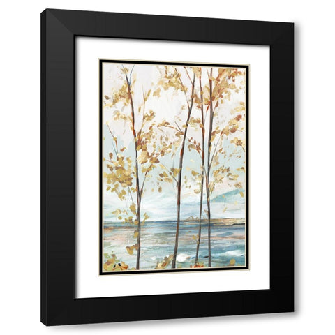 Sage Tree Forest I Black Modern Wood Framed Art Print with Double Matting by Isabelle Z