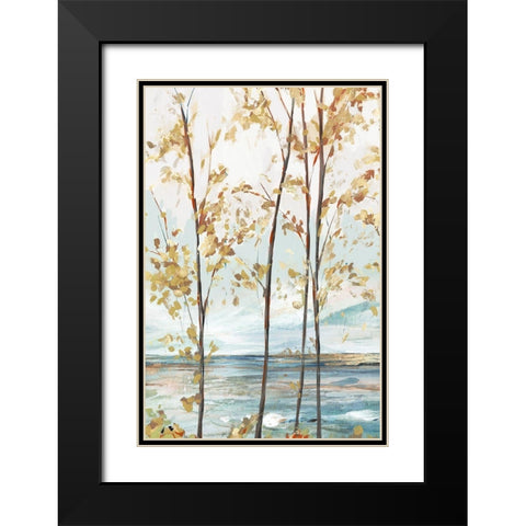 Sage Tree Forest I Black Modern Wood Framed Art Print with Double Matting by Isabelle Z