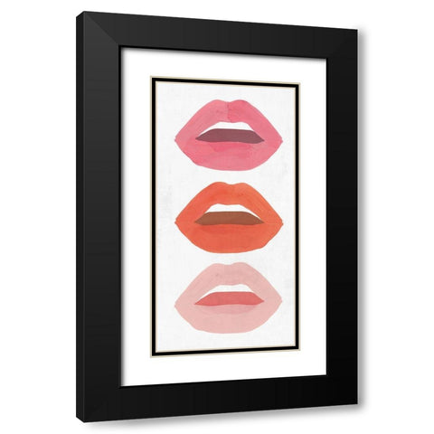 Red Lips I  Black Modern Wood Framed Art Print with Double Matting by Isabelle Z