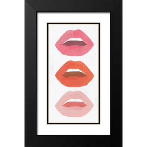 Red Lips I  Black Modern Wood Framed Art Print with Double Matting by Isabelle Z
