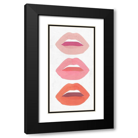 Red Lips II   Black Modern Wood Framed Art Print with Double Matting by Isabelle Z