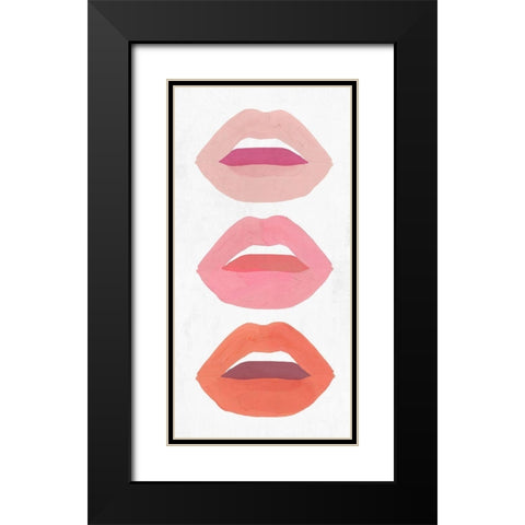 Red Lips II   Black Modern Wood Framed Art Print with Double Matting by Isabelle Z