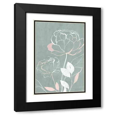 Roseland II   Black Modern Wood Framed Art Print with Double Matting by Isabelle Z