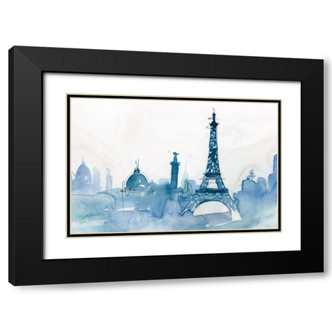Ocean Blue Paris  Black Modern Wood Framed Art Print with Double Matting by Isabelle Z