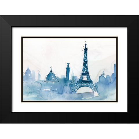 Ocean Blue Paris  Black Modern Wood Framed Art Print with Double Matting by Isabelle Z