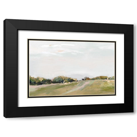 Golden Grasslands  Black Modern Wood Framed Art Print with Double Matting by Isabelle Z