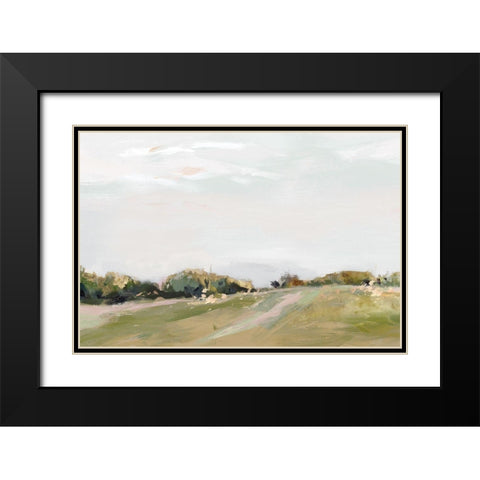 Golden Grasslands  Black Modern Wood Framed Art Print with Double Matting by Isabelle Z