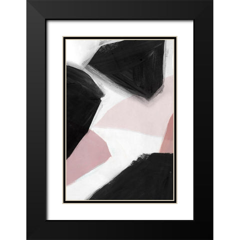 Pink and Black II  Black Modern Wood Framed Art Print with Double Matting by Isabelle Z