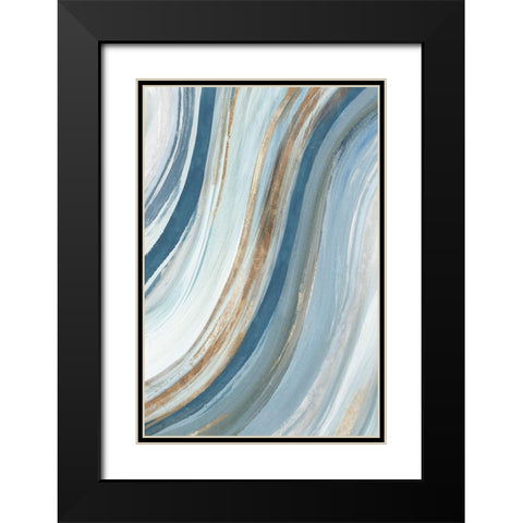Azure Blue I  Black Modern Wood Framed Art Print with Double Matting by Isabelle Z