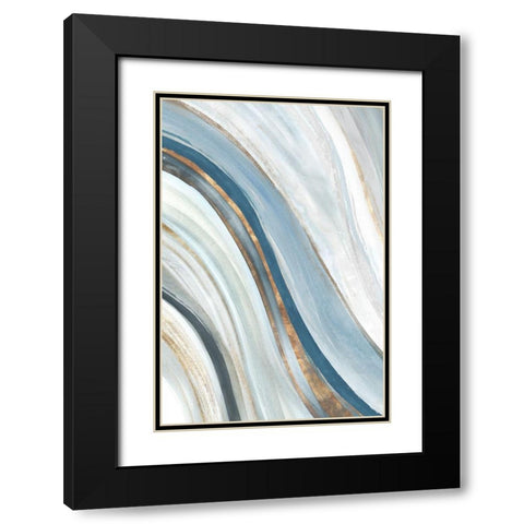 Azure Blue II   Black Modern Wood Framed Art Print with Double Matting by Isabelle Z