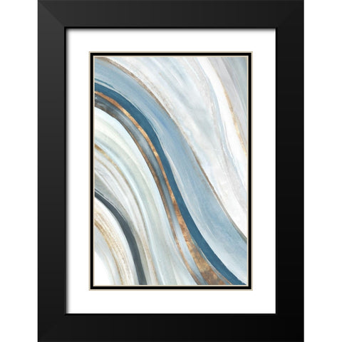 Azure Blue II   Black Modern Wood Framed Art Print with Double Matting by Isabelle Z
