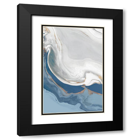 Blue Velour I  Black Modern Wood Framed Art Print with Double Matting by Isabelle Z