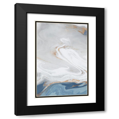 Blue Velour II  Black Modern Wood Framed Art Print with Double Matting by Isabelle Z