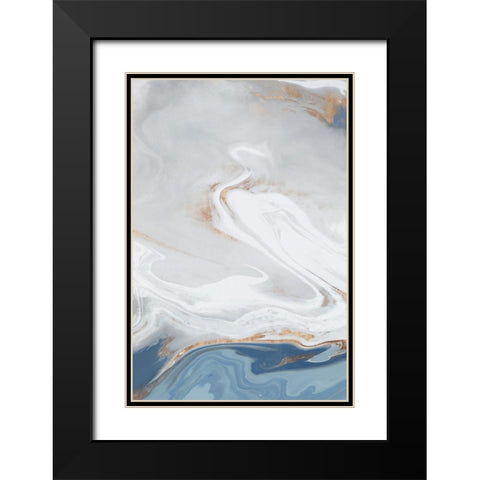 Blue Velour II  Black Modern Wood Framed Art Print with Double Matting by Isabelle Z