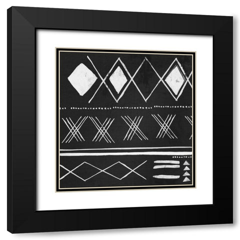 Ethnic Motifs II Black Modern Wood Framed Art Print with Double Matting by Isabelle Z