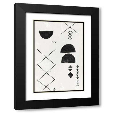 African Motifs I Black Modern Wood Framed Art Print with Double Matting by Isabelle Z