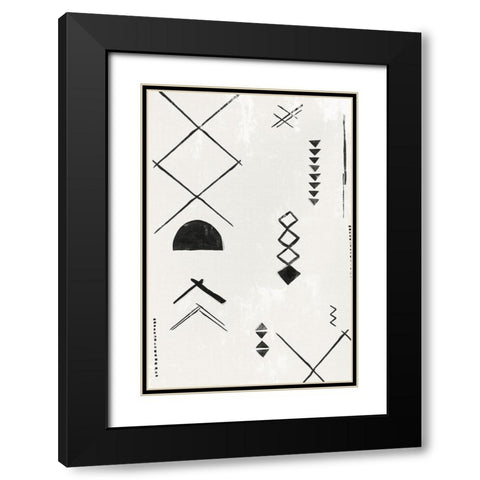 African Motifs II Black Modern Wood Framed Art Print with Double Matting by Isabelle Z