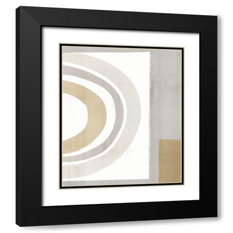 Pastel Color Block  Black Modern Wood Framed Art Print with Double Matting by Isabelle Z