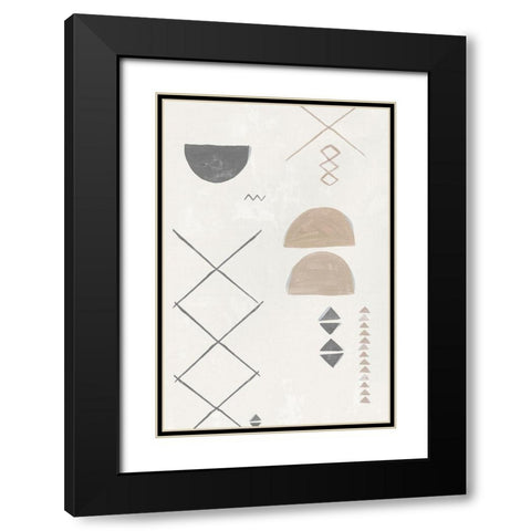 Ancient Fabric I Black Modern Wood Framed Art Print with Double Matting by Isabelle Z
