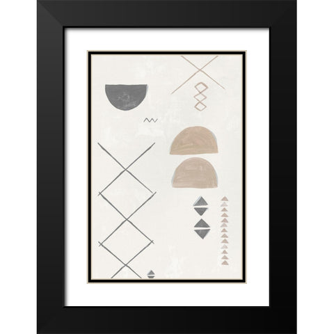 Ancient Fabric I Black Modern Wood Framed Art Print with Double Matting by Isabelle Z