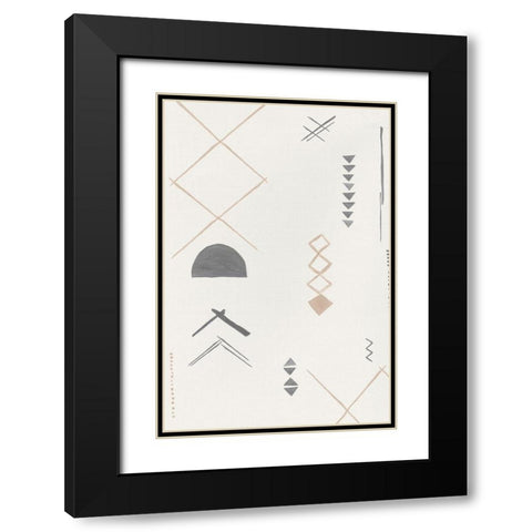 Ancient Fabric II Black Modern Wood Framed Art Print with Double Matting by Isabelle Z