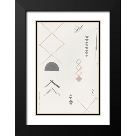 Ancient Fabric II Black Modern Wood Framed Art Print with Double Matting by Isabelle Z