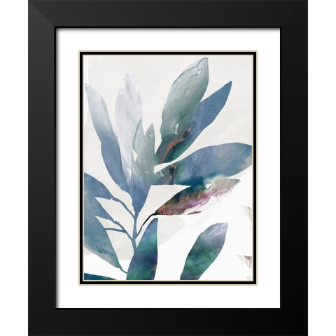 Indigo Sprig I Black Modern Wood Framed Art Print with Double Matting by Isabelle Z
