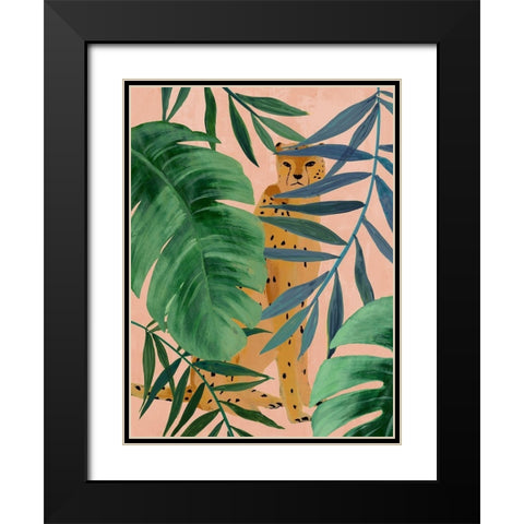 Silent Jungle Black Modern Wood Framed Art Print with Double Matting by Isabelle Z