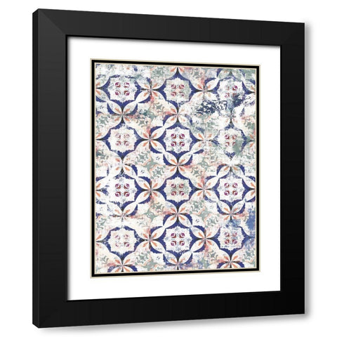 Portuguese Tiles Black Modern Wood Framed Art Print with Double Matting by Isabelle Z