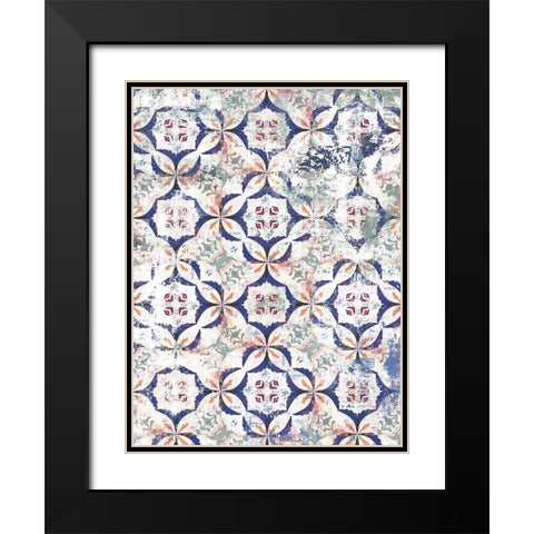 Portuguese Tiles Black Modern Wood Framed Art Print with Double Matting by Isabelle Z