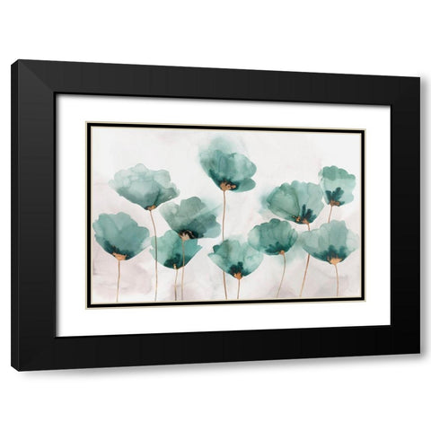 Emerald Gathering Black Modern Wood Framed Art Print with Double Matting by Isabelle Z