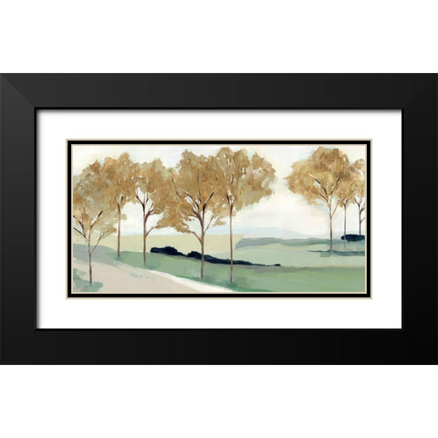 Pathway to the Sea - Ochre  Black Modern Wood Framed Art Print with Double Matting by Isabelle Z