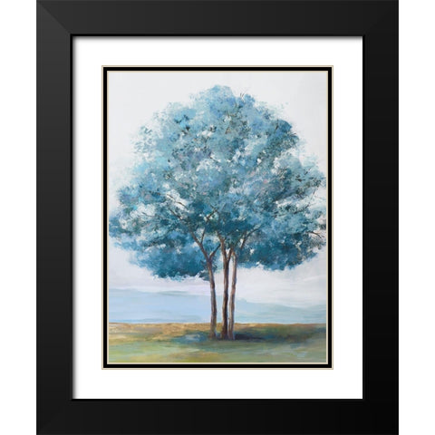 Blue Crown Black Modern Wood Framed Art Print with Double Matting by Isabelle Z