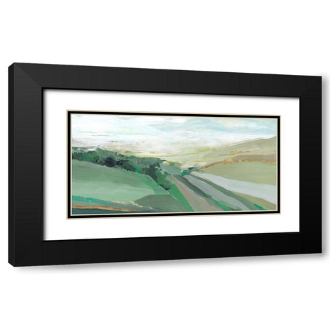 West Green Hills Black Modern Wood Framed Art Print with Double Matting by Isabelle Z