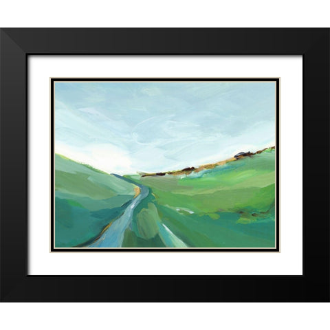 Emerald Hills Black Modern Wood Framed Art Print with Double Matting by Isabelle Z