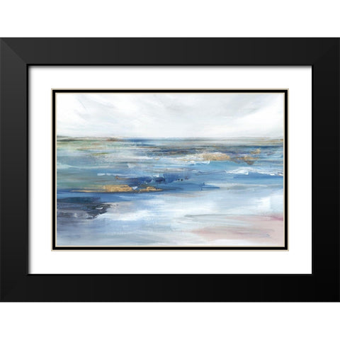 Ocean Kiss Black Modern Wood Framed Art Print with Double Matting by Isabelle Z
