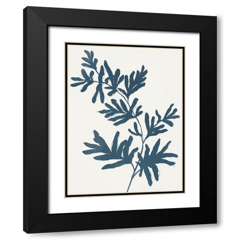 Blue Twig II Black Modern Wood Framed Art Print with Double Matting by Isabelle Z