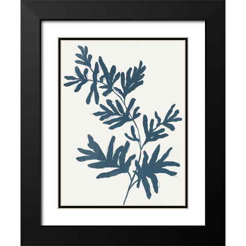 Blue Twig II Black Modern Wood Framed Art Print with Double Matting by Isabelle Z