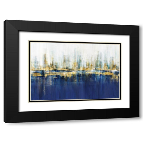 Ultramarine Horizon  Black Modern Wood Framed Art Print with Double Matting by Isabelle Z