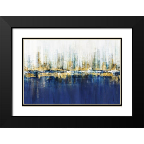 Ultramarine Horizon  Black Modern Wood Framed Art Print with Double Matting by Isabelle Z