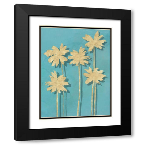Golden Palm I  Black Modern Wood Framed Art Print with Double Matting by Isabelle Z