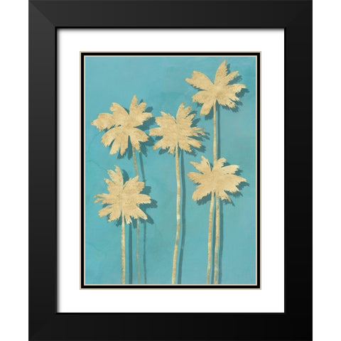 Golden Palm I  Black Modern Wood Framed Art Print with Double Matting by Isabelle Z