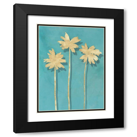 Golden Palm II Black Modern Wood Framed Art Print with Double Matting by Isabelle Z