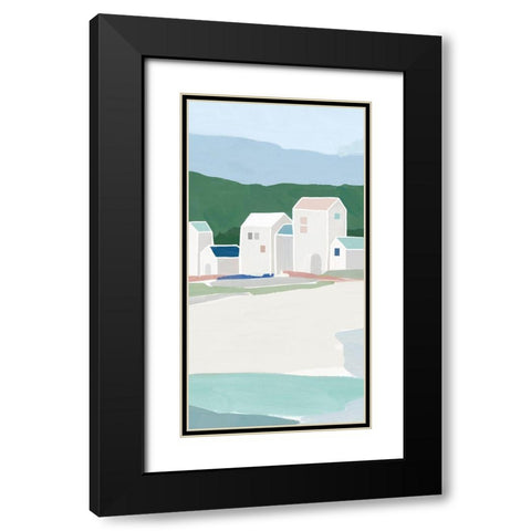 Little Town I  Black Modern Wood Framed Art Print with Double Matting by Isabelle Z