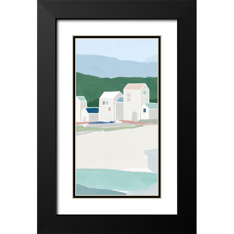 Little Town I  Black Modern Wood Framed Art Print with Double Matting by Isabelle Z