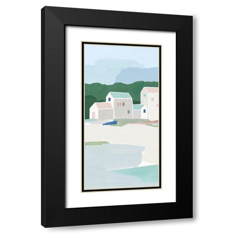 Little Town II Black Modern Wood Framed Art Print with Double Matting by Isabelle Z