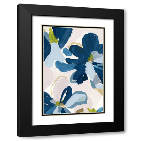 Cobalt Florals I  Black Modern Wood Framed Art Print with Double Matting by Isabelle Z
