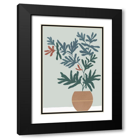 Summer Planter II Black Modern Wood Framed Art Print with Double Matting by Isabelle Z