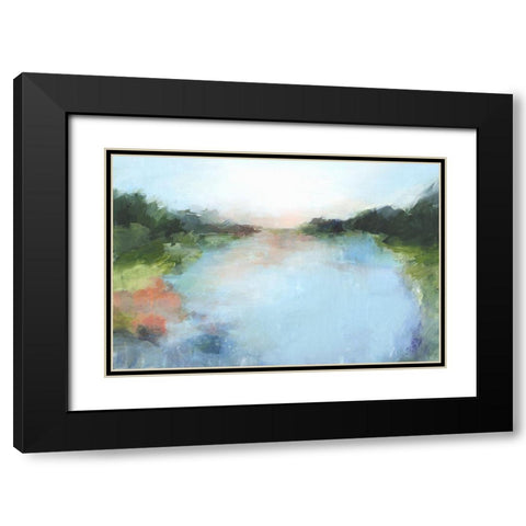 Emerald Lake I  Black Modern Wood Framed Art Print with Double Matting by Isabelle Z